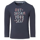 Donkerblauwe t-shirt 'outdream yourself' - Kingfisher blue nights (stapelkorting)