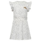 Wit kleedje met vlekjes - Girls dress shortsleeve geulmim allover print antique white  (stapelkorting)