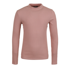 Oudroze geribbelde t-shirt - Cara soft pink