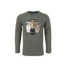 Kakigroene t-shirt met apensnoet - Aap khaki
