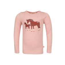 Lichtroze t-shirt met paarden - Moss light pink
