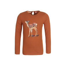 Bruine t-shirt met hert - Nelle cognac