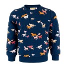 Donkerblauwe sweater met paarden - Moss navy  (stapelkorting)