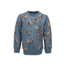 Blauwe sweater met dino's - Bronto medium blue 