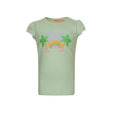 Muntgroene t-shirt met palmboom - Bande light mint (stapelkorting)