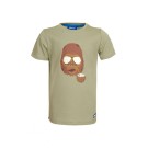 Olijfgroene t-shirt met apenkop - Corneel light khaki