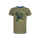 Kakigroene t-shirt met dino - Fossil khaki