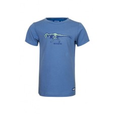 Blauwgrijze t-shirt met dinoskelet - Fossil medium blue