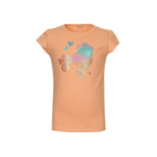Perzikkleurige t-shirt met rolschaats - Giraffe light orange (stapelkorting)