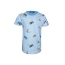 Lichtblauwe t-shirt met sportende dieren - Skippy light blue melange
