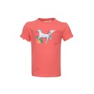 Koraalrode t-shirt met eenhoorn - Spirit coral