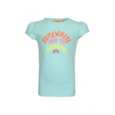 Muntblauwe t-shirt met regenboog - Twinkle light aqua