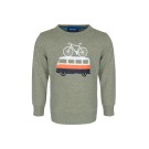 Groengrijze sweater met busje - Ventura light khaki melange