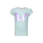 Muntgroene t-shirt met vlinder - Wings light mint