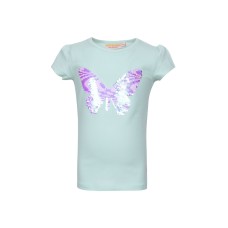Muntgroene t-shirt met vlinder - Wings light mint