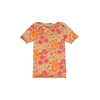 Zandkleurige t-shirt met bloemen - Sofie flowers neon
