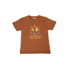 Karamelbruine t-shirt met stokstaartjes - Zoe meerkat