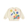 Ecru sweater met figuurtjes - Sweatshirt messy blocks