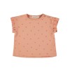 Roze t-shirt met bloemetjes - Top poppies apricot