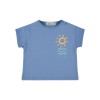 Blauwe t-shirt met zonnetje - T-shirt mediterraneo electric blue