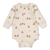 Beige body lange mouwen met bevers - Romper tiny timber tales offwhite 