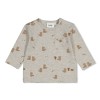 Greige t-shirt met bevers - Longsleeve tiny timber tales grijs melange