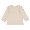 Beige t-shirt met maan - Longsleeve rib over the moon with you offwhite melange