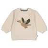 Beige sweater met eend - Sweater wiggle and waddle offwhite melange