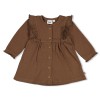 Bruin kleedje - Jurk pointelle rib lucky bloombird bruin