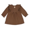 Bruin kleedje - Jurk pointelle rib lucky bloombird bruin