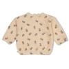 Beige rib sweater met bloemetjes - Sweater velours rib lucky bloombird offwhite 