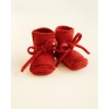 Gebreide sloefjes - Booties red