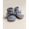 Gebreide sloefjes - Booties grey melange (Geboortelijst Jerome S.)