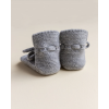 Gebreide sloefjes - Booties grey melange (Geboortelijst Jerome S.)