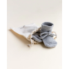 Gebreide sloefjes - Booties grey melange (Geboortelijst Jerome S.)