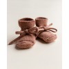 Gebreide sloefjes - Booties terracotta