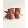 Gebreide sloefjes - Booties terracotta