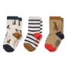 Set van 3 kousjes met print - Silas cotton socks 3-pack leopard/sandy