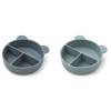 Set van 2 siliconen kommetjes met indelingsvakken - Connie divider bowl 2-pack whale blue mix 