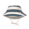 Omkeerbaar gestreept UV zonnehoedje - Bucket hat block stripes milky/blue