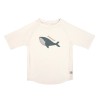 Ecru UV tshirt met walvis - Short sleeve rashguard whale milky