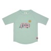 Muntgroene UV shirt met caravan- Short sleeve rashguard caravan mint