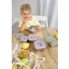Assortiment snackdoosjes RVS - Snackbox set happy fruits cherry