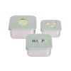 Assortiment snackdoosjes RVS - Snackbox set happy fruits lemon