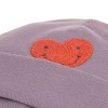Lila muts met hartje - Merino beanie little gang heart lavender (stapelkorting)