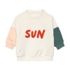 Crèmekleurige sweater sun - Kids sweater little gang sun milky