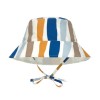 Omkeerbaar UV zonnehoedje gestreept - Bucket hat waves blue/nature