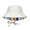 Omkeerbaar UV zonnehoedje gestreept - Bucket hat waves blue/nature