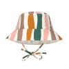 Omkeerbaar UV zonnehoedje gestreept - Bucket hat waves pink/nature
