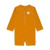 Okergeel zwempakje met leewtje - Long sleeve sunsuit lion gold